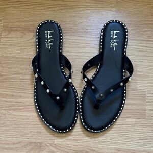 Nicole Miller New York Black Studded Sandals